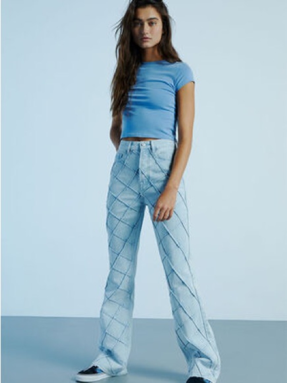 Pacsun Light Blue Pintuck High Waisted Bootcut Jeans NWOT Size 22